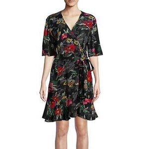 Design Lab Lord & Taylor Floral Wrap Dress Size Small